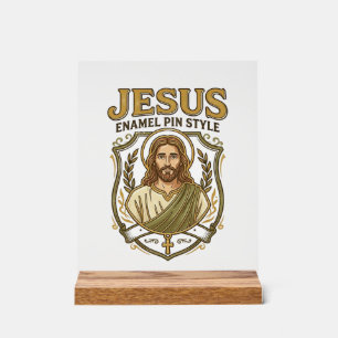 Jesus Enamel Pin Style Jesus Enamel Pin Christian  Acrylic Sign