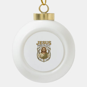 Jesus Enamel Pin Style Jesus Enamel Pin Christian  Ceramic Ball Christmas Ornament