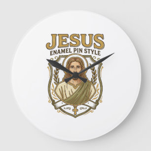 Jesus Enamel Pin Style Jesus Enamel Pin Christian  Large Clock