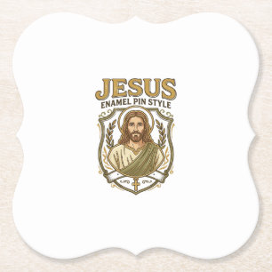Jesus Enamel Pin Style Jesus Enamel Pin Christian  Paper Coaster