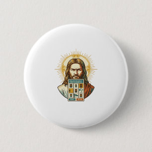 Jesus Endless Captcha Verification Traffic Lights  6 Cm Round Badge