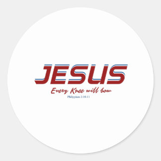 Jesus Every Knee will bow Philippians 2:10-11 Classic Round Sticker