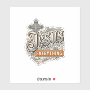 Jesus Everything Vintage Christian Typography Desi