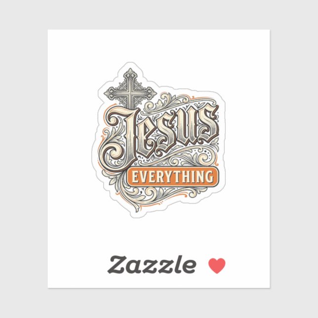 Jesus Everything Vintage Christian Typography Desi (Sheet)