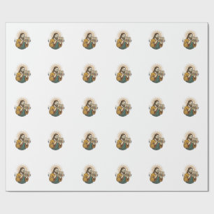 Jesus Eyes Closed Tagged Group Photo Unflattering Wrapping Paper