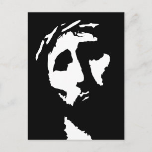 Jesus Face in White Your Background Postcard