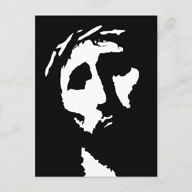 Jesus Face in White Your Background Postcard (Front)