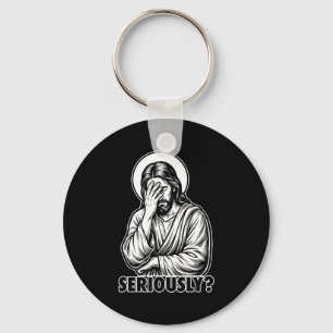 Jesus facepalm funny christian religious meme key ring