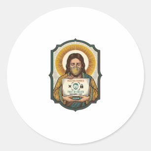 Jesus Failed Face Unlock Mask Recognition Tech Pho Classic Round Sticker