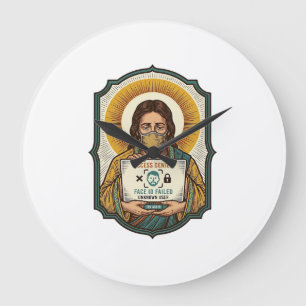 Jesus Failed Face Unlock Mask Recognition Tech Pho Large Clock