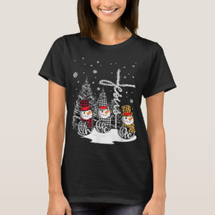 Jesus Faith Hope Love Snowman Christmas Christian T-Shirt