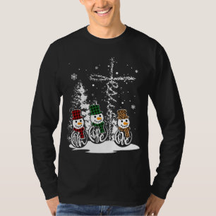 Jesus Faith Hope Love Snowman Funny Merry Xmas For T-Shirt