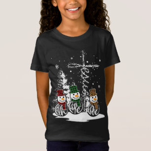 Jesus Faith Hope Love Snowman Funny Merry Xmas For T-Shirt
