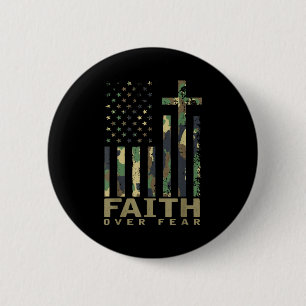 Jesus Faith Over Fear Christian Cross God Fait Us  6 Cm Round Badge
