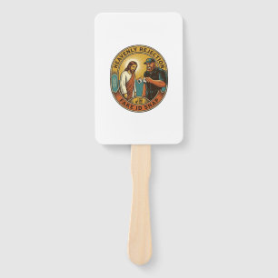 Jesus Fake ID Confiscated Angry Bouncer Club Party Hand Fan