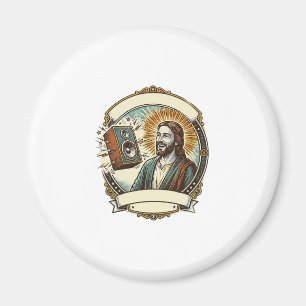 Jesus Fake Laughing Loud Club Cant Hear Party Humo Magnet