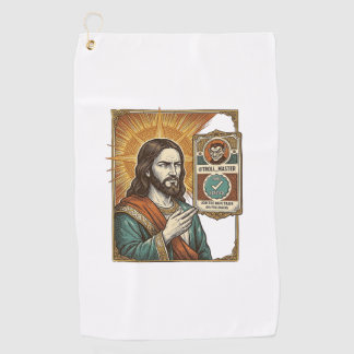 Jesus Fake Verified Checkmark Scam Troll Social Hu Golf Towel