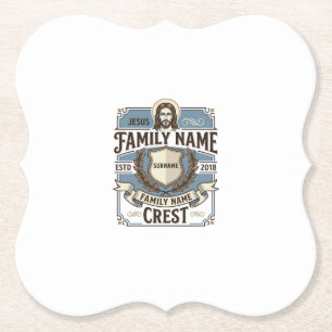 Jesus Family Name Crest Jesus Family Name Crest Ch Paper Coaster
