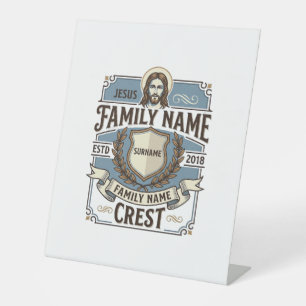 Jesus Family Name Crest Jesus Family Name Crest Ch Pedestal Sign