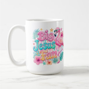 Jesus Fan with Flamingo Coffee Mug
