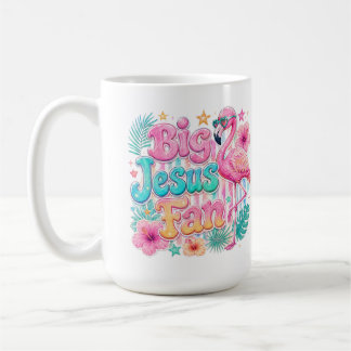 Jesus Fan with Flamingo Coffee Mug