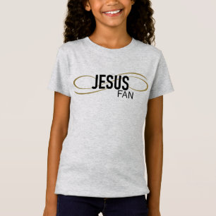 Jesus Fan With Swirl Girls Tee