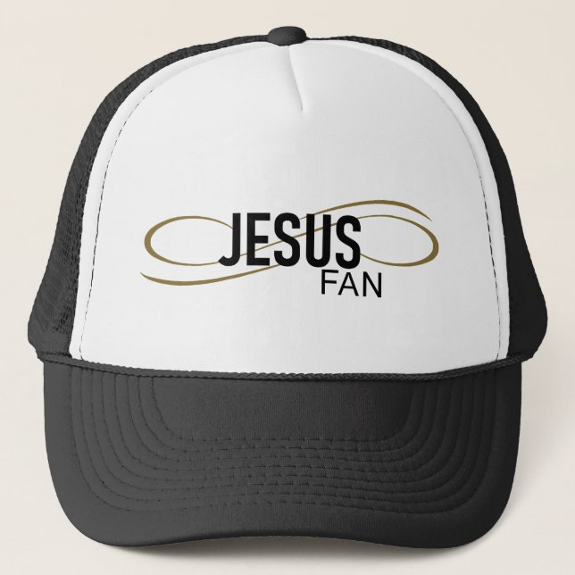 Jesus Fan With Swirl Hat/Cap Trucker Hat (Front)