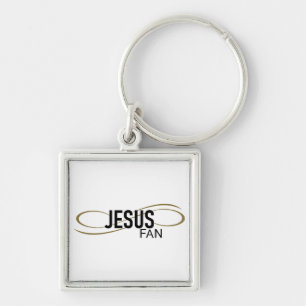 Jesus Fan With Swirl Keychain