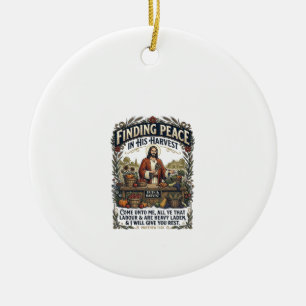 Jesus Farmers Market Handmade Food Graphic Tee Chr Ceramic Tree Decoration