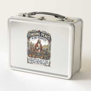 Jesus Farmers Market Handmade Food Graphic Tee Chr Metal Lunch Box