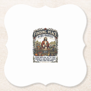 Jesus Farmers Market Handmade Food Graphic Tee Chr Paper Coaster