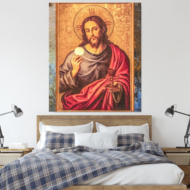Jesus Fine Art Vintage canvas Print (Insitu(Bedroom))