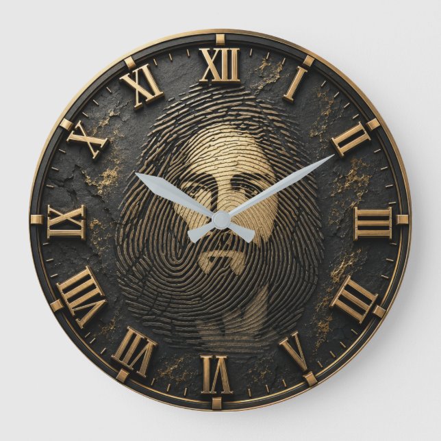 Jesus Fingerprint  Large Clock (Front)