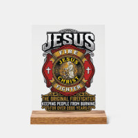 Jesus Firefighter Vintage Christian Faith Shirt