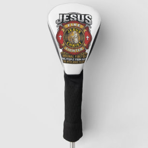 Jesus Firefighter Vintage Christian Faith Shirt Golf Head Cover