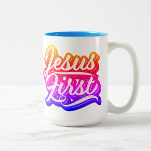 Jesus First Bright Colours Two-Tone Coffee Mug