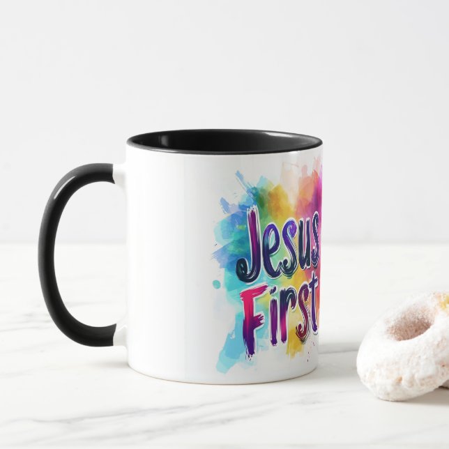 Jesus First custom cup (With Donut)