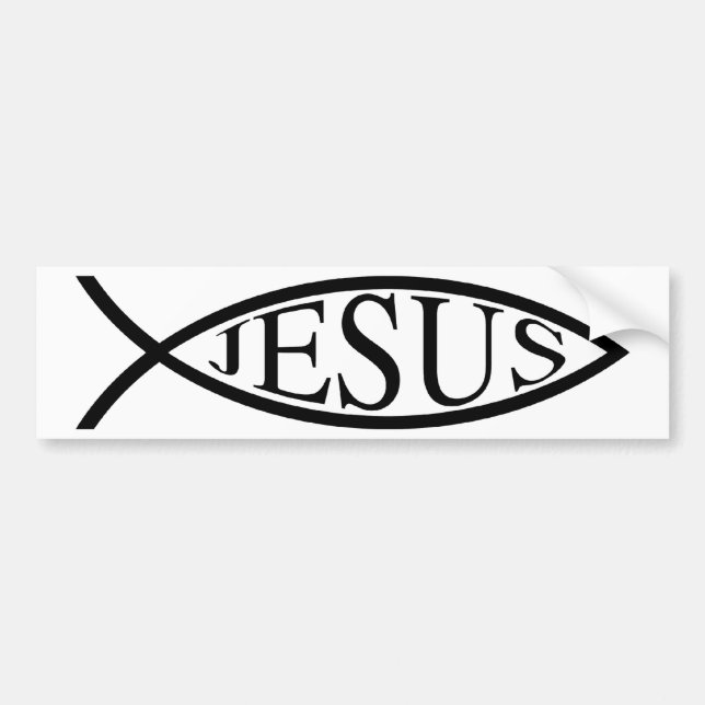 Jesus Fish Bumper Sticker (Front)
