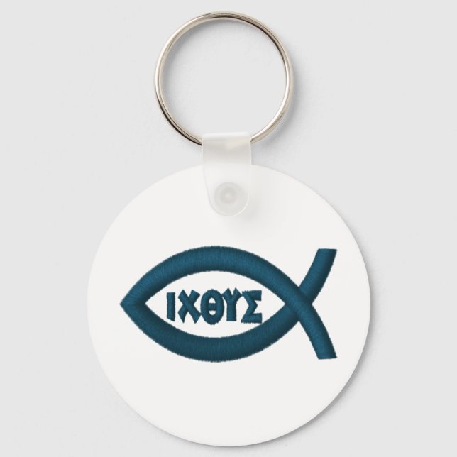 Jesus Fish Christian Symbol Key Ring (Front)