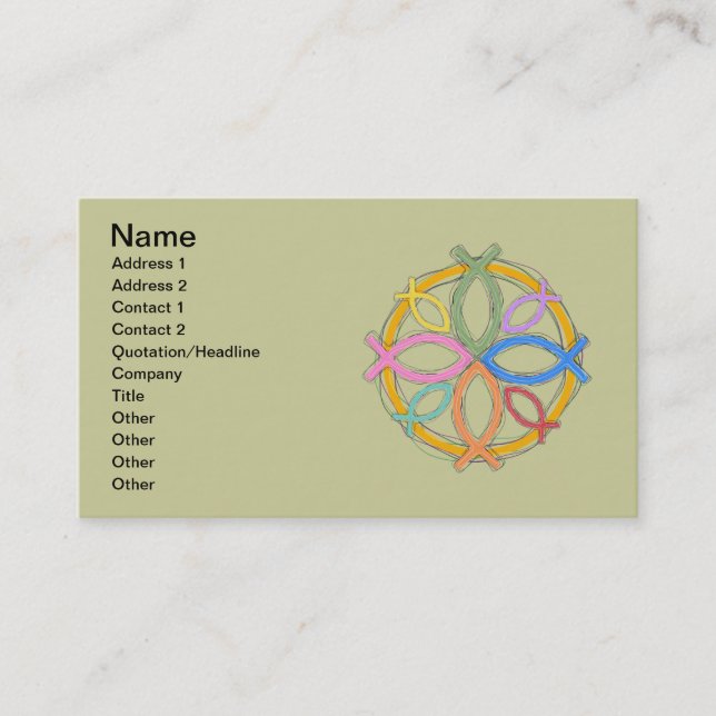 JESUS FISH CIRCLE DESIGN BUSINESS CARD (Front)