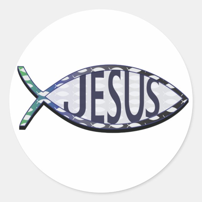 Jesus Fish Classic Round Sticker (Front)