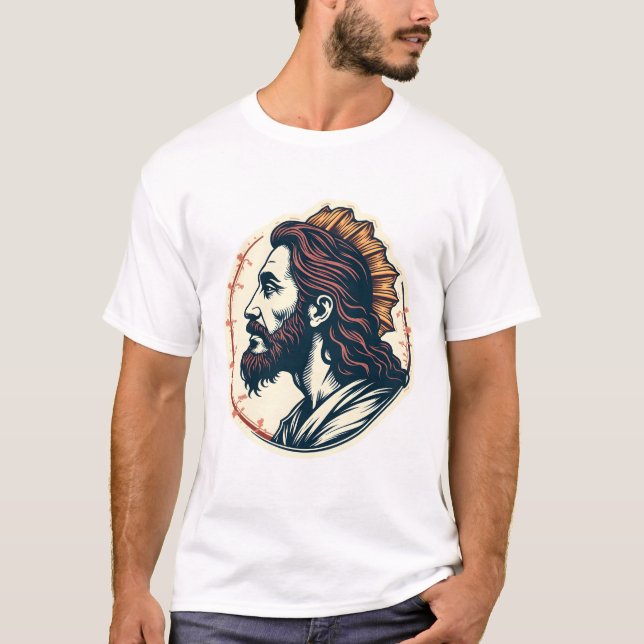 Jesus Fish Emblem Vintage Engraving Tee 2 (Front)