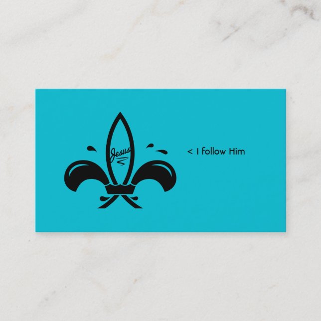 Jesus Fish Fleur De Lis Social Business Card (Front)