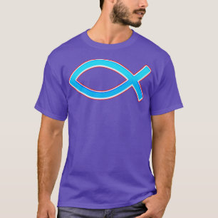 Jesus Fish Ichtys ChristianRed Rand T-Shirt