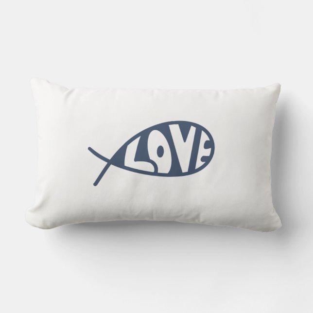 Jesus Fish Love Throw Pillow (Front)