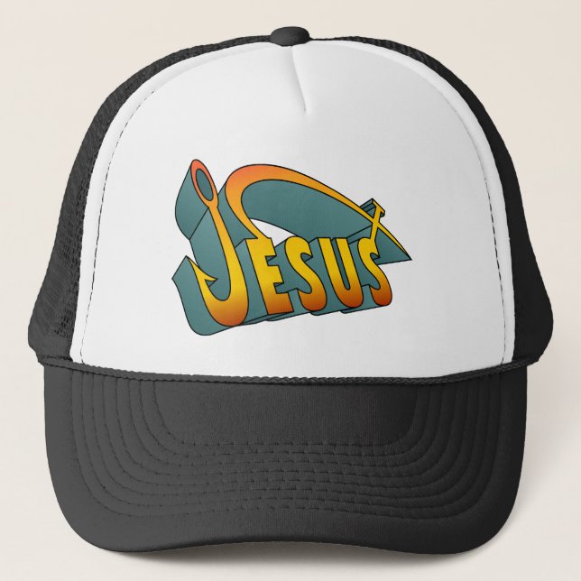 Jesus Fish Nail Trucker Hat (Front)