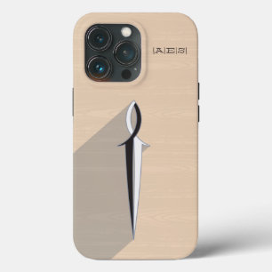 Jesus Fish Sword w/woodgrain iPhone Case