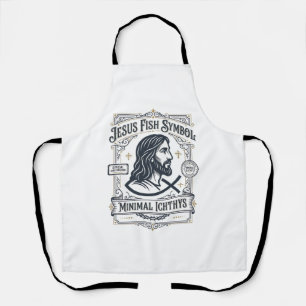 Jesus Fish Symbol Minimal Ichthys Jesus Fish Minim Apron