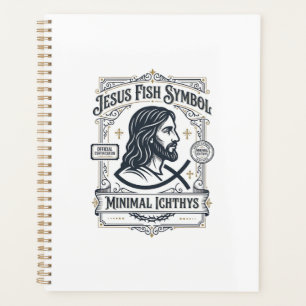 Jesus Fish Symbol Minimal Ichthys Jesus Fish Minim Planner
