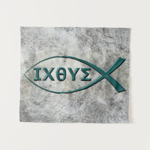 Jesus Fish Symbol Tapestry
